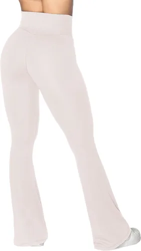 Vista 2 de Sunzel Leggings acampanados, pantalones de yoga cruzados con control de abdomen, cintura alta y pierna ancha