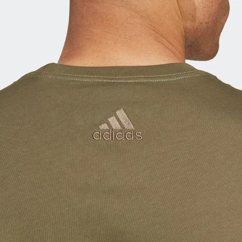 Vista 3 de adidas Camiseta básica con logotipo bordado lineal para hombre
