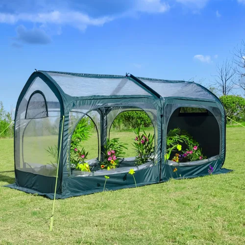Vista 3 de Porayhut - Cubierta para invernadero, para flores y plantas, cubierta en PVC para jardinería, para jardín o patio trasero, protector contra heladas