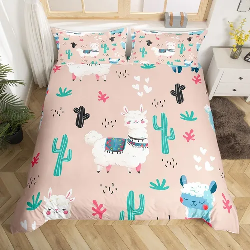 Vista 6 de Manfei Juego de funda de edredón occidental, tamaño individual, juego de ropa de cama de caballo de vaquero de 2 piezas, funda de edredón de cactus