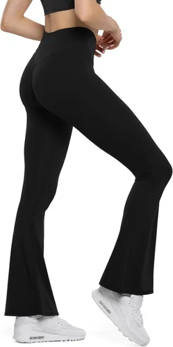 Vista 12 de HEGALY Pantalones de yoga acampanados para mujer, leggings cruzados, suaves, de cintura alta, pantalones casuales de entrenamiento con corte de bota