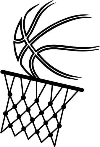 Vista 4 de Calcomanía de vinilo para pared, pelota de baloncesto y aro, 21 x 14 pulgadas, diseño positivo y divertido para el hogar, habitación de los niños