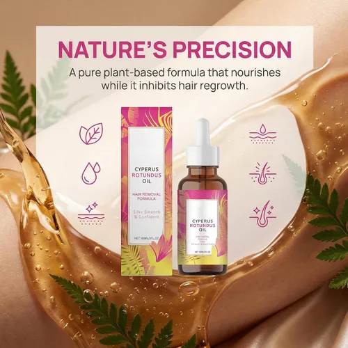 Vista 3 de Aceite de depilación natural e inhibidor de Cyperus Rotundus para retardar el crecimiento del vello corporal para mujeres y hombres, alivia la piel