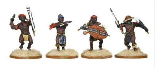 Vista 3 de Polvo negro anglo-zulú guerra Natal nativo contingente regimiento militar mesa superior Wargaming plástico modelo kit 302014602