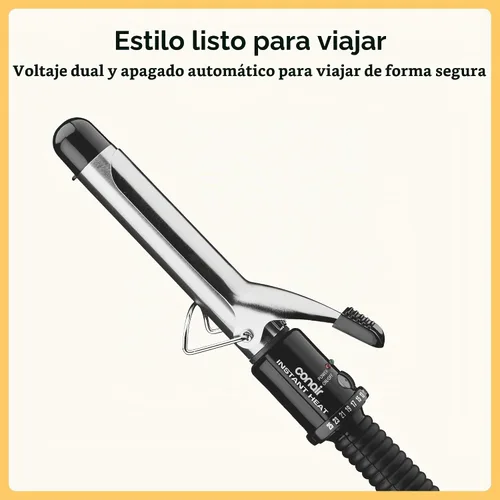 Vista 6 de Conair Rizador de pelo fino a grueso, barril de 1 pulgada, negro/plateado Hair curler with multi-layer technology for tight curls and loose waves