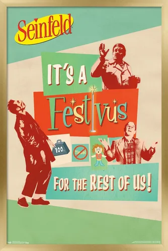 Vista 14 de Trends International Seinfeld - Póster de pared Festivus, 14.725 x 22.375 pulgadas, versión enmarcada de madera de granero