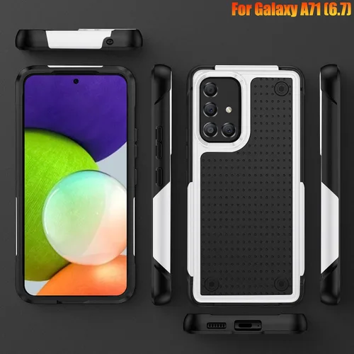 Vista 8 de Funda resistente para Samsung Galaxy A71 (5G) de 6.7 pulgadas, 4 esquinas con bolsas de aire [protección contra caídas de 12 pies], agarre