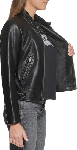 Vista 4 de Levi's Women's Faux Leather Motocross Racer Jacket (Standard and Plus)