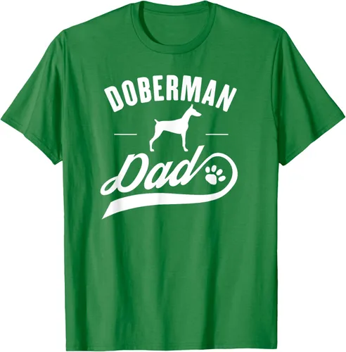 Vista 4 de Doberman Dad - Camiseta para amante del dueño del perro, Negro, S