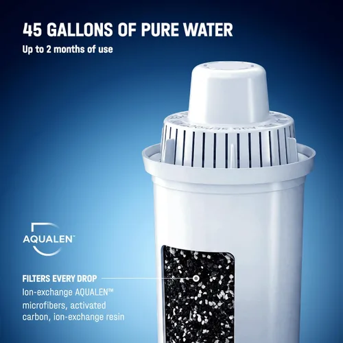 Vista 5 de AQUAPHOR Jarra de filtro de agua compacta de 5 tazas con 1 filtro B15 - Negro