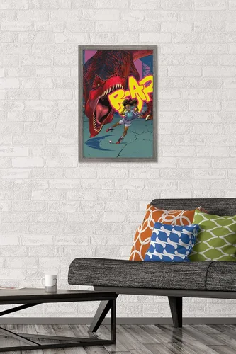 Vista 2 de Trends International Marvel Moon Girl & Devil Dinosaur - Póster de pared de rugido, 22.4 pulgadas de largo x 14.7 pulgadas, versión enmarcada
