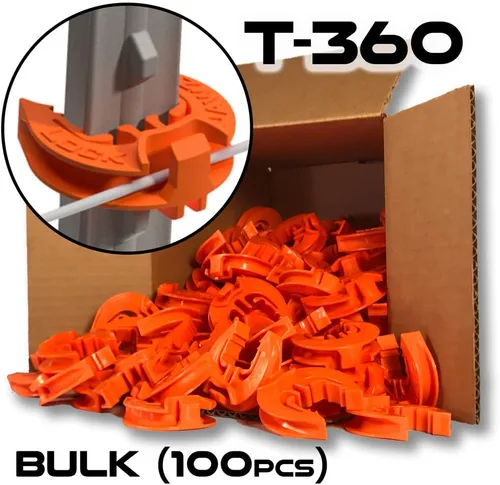 Vista 2 de T-360 Electric Fence T-Post Aislador - Naranja (Cantidad a granel: 100)