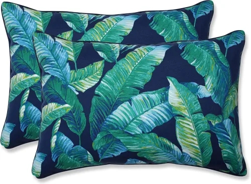 Vista 49 de Pillow Perfect Almohadas lumbares Delray azul marino para exteriores/interiores, 11.5 x 18.5 pulgadas, paquete de 2