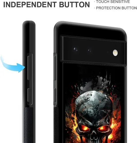 Vista 1843 de Compatible con Google Pixel 4A 5G Mobile Case Creative Acrylic Panel trasero Silicona Protección Grip especialmente diseñado para Google Pixel 4A 5G