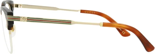 Vista 3 de Gucci Marcos ópticos transparentes redondos de oro para mujer GG0201O-30001808-002