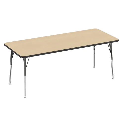 Vista 233 de FDP - Mesa rectangular para actividades escolares y de oficina (24 x 36 pulgadas), patas estándar con deslizadores giratorios, altura ajustable