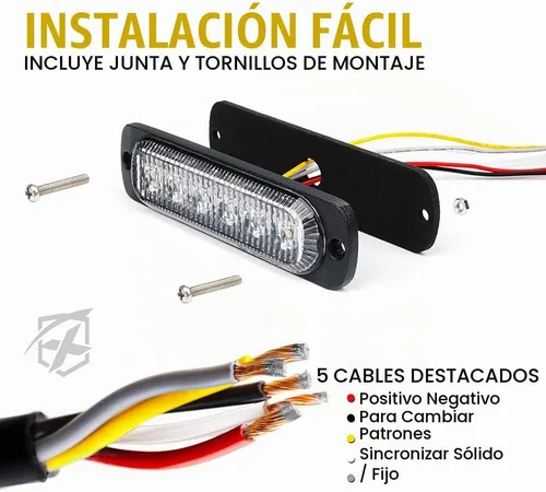 Vista 7 de Xprite 10 luces estroboscópicas de emergencia, ámbar de 6 LED de montaje en superficie, luces estroboscópicas intermitentes, función de Ámbar-10