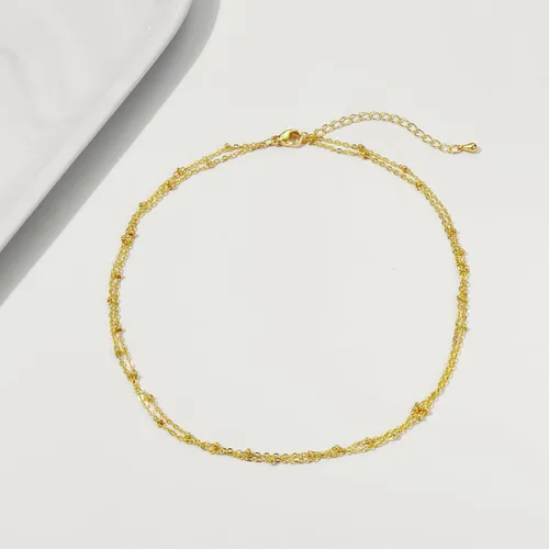 Vista 30 de Collares en capas para mujer, chapados en plata, delicada cuerda torcida de serpiente, delicado collar en capas, gargantilla de diferentes
