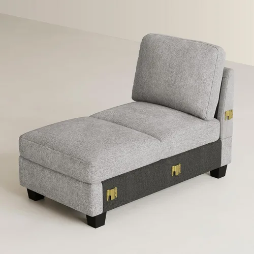 Vista 25 de Belffin Sofá cama seccional de pana de felpa con asiento ancho y profundo, modulares de nube seccionales para sala de estar. Sofá negro