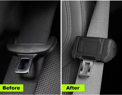 Vista 3 de Funda universal para clips para cinturón de seguridad de automóvil, protector de hebilla de cinturón de seguridad para automóvil, protector