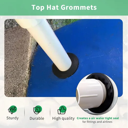 Vista 9 de EASYEAH 65 piezas de arandelas de goma con forma de sombrero de copa para cableado, kit surtido impermeable para alambres, arandelas de goma