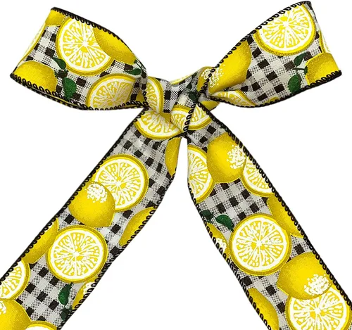 Vista 3 de Morex Ribbon Cinta de limones con cable, 2-1/2 pulgadas por 10 yardas, negro/amarillo, 7558.60/10-613