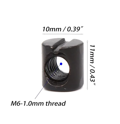 Vista 6 de Kit de tornillos de cuna M6, perno de conector plano negro para muebles con tuercas de barril para marcos de cama, 0.787 in - 3.150 in (5 tamaños)