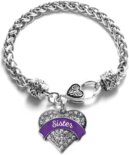 Vista 146 de Inspired Silver - Pulsera de plata con dije de corazón pavé con joyas de circonita cúbica