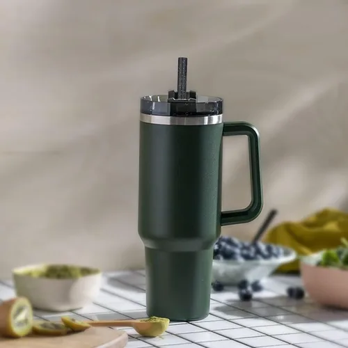 Vista 8 de Popote de repuesto compatible con vaso Stanley de 40 onzas y 30 onzas, paquete de 6 popotes reutilizables con cepillo de limpieza, plástico