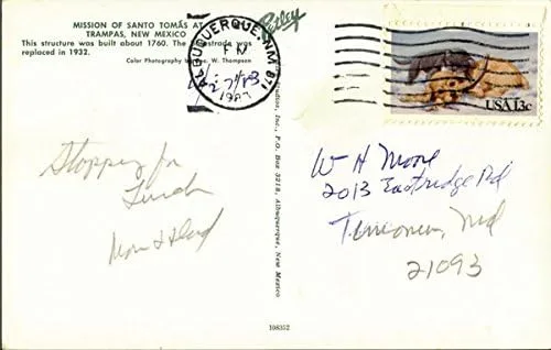 Vista 2 de Mission Of Santa Tomas Trampas, New Mexico NM Original Vintage Postcard 1983
