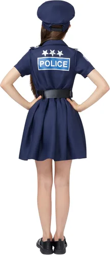 Vista 5 de Spooktacular Creations Police Officer Costume for Girls, Kids Police Costume Cop Dress Outfit Set for Theme Parties