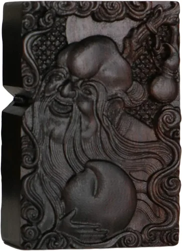 Vista 28 de Carcasa exterior de encendedor tallado en madera negra de ébano natural para kit de inserción Zippo (1000 brazos Avalokiteshvara de la diosa 3#)