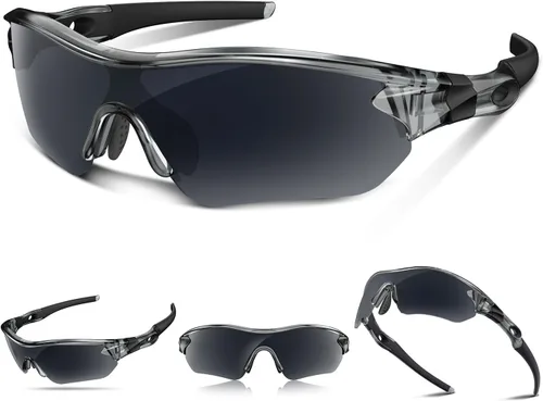 Vista 21 de Gafas de sol deportivas polarizadas para hombres y mujeres, jóvenes, béisbol, correr, pesca, tenis, golf, ciclismo, conducción, motor TAC UV400 TR90