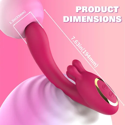 Vista 6 de Vibrador de juguetes sexuales para mujeres, consolador de juguete rosa con 9 modos de vibración y 9 modos de amasamiento, herramienta para adultos