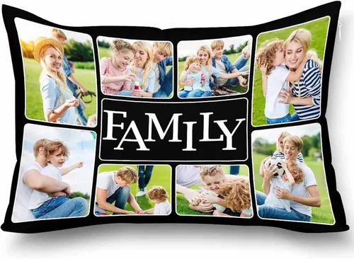 Vista 22 de Funda de almohada con foto personalizada, regalos para la familia, fotos personalizadas, fundas de almohada decorativas personalizadas, regalos