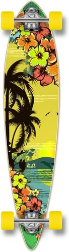 Vista 6 de Yocaher Beach Series - Patinetas completas Pintail Longboard Cruiser con Black Widow Premium 80A Cinta de agarre de aluminio para camión ABEC7