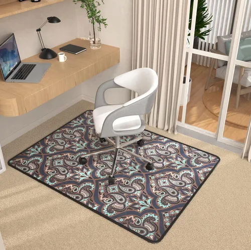 Vista 9 de Tapete de pana para suelo de madera dura, 55 x 35 pulgadas, tapete para silla de oficina, silla de escritorio, silla rodante, respaldo Pana Gris