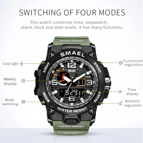 Vista 4 de Fashion Mens Watches LED Sport Waterproof Top Luxury Brand Digital Male Quartz Wrist Watch