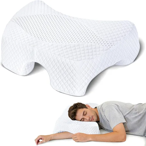 Vista 10 de Almohada para dormir lateral con orificios para los brazos, sistema de Negro