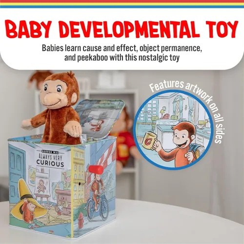 Vista 4 de Kids Preferred Curious George Jack-in-The-Box - Juguete musical para bebés