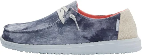 Vista 26 de Hey Dude Wendy Chambray - Zapatos para mujer, mocasines con cordones para mujer, cómodos y ligeros Aurora Blanco 2