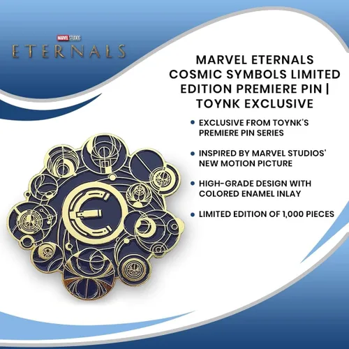 Vista 7 de Marvel Studios Eternals Cosmic Symbols - Pin de estreno de edición limitada Accesorios de insignia de broche de metal para mochila, ropa, sombreros