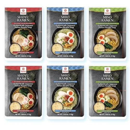 Vista 5 de Hakubaku Sopa japonesa de fideos ramen, MISO, 3.88 onzas (paquete de 6), auténtico ramen japonés no frito y fideos suaves, estable