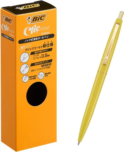 Vista 9 de Bic Japan Bic CFCGBPK05BLKJ Bolígrafo, Click Gold, 0.5, A Base de Aceite, Negro, Suave, Eje Rosa Bebé, 12 Piezas