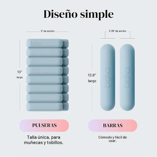 Vista 4 de Bangles - Juego de 2 mancuernas para muñeca y tobillo de 2 libras y barras