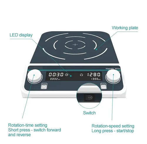 Vista 4 de Magnetic Stirrer, Multi-Station Magnetic Stirrer Digital Display Laboratory Stirrer Magnetic Mixer with Heating Four-Station Six-Position(MS-10L)