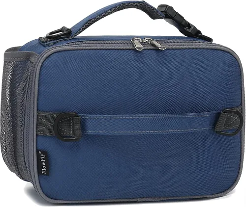 Vista 20 de Flowfly - Lonchera para niños, bolsa escolar aislada duradera con correa de hombro y soporte para botellas, minihielera térmica resistente al agua