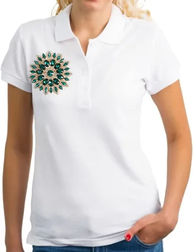Vista 6 de Broche de flores de diamantes de imitación de cristal, base de oro verde para mujer, broche de ramillete grande de 4.3 in, bolso de bufanda