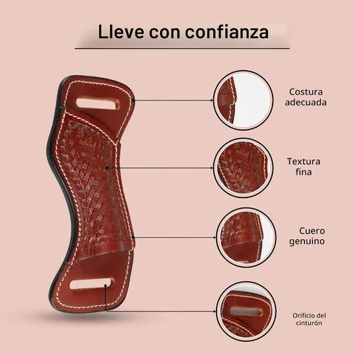 Vista 4 de Funda de cuero para cuchillo plegable con bolsillo para cinturón, portacuchillos compactos EDC Funda de cuero para funda de cuchillo plegable.