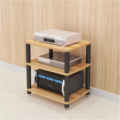 Vista 16 de Soporte para medios de audio y video, soporte de TV para juegos y estante estéreo, torre de audio, soporte para reproductor de grabaciones, pequeño